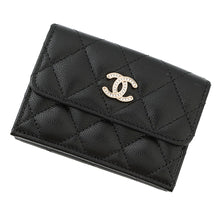 Load image into Gallery viewer, CHANEL Small Tri-fold Wallet BlackAP4815 Caviar Leather
