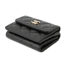 将图像加载到图库查看器中，CHANEL Small Tri-fold Wallet BlackAP4815 Caviar Leather
