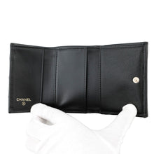 Load image into Gallery viewer, CHANEL Small Tri-fold Wallet BlackAP4815 Caviar Leather
