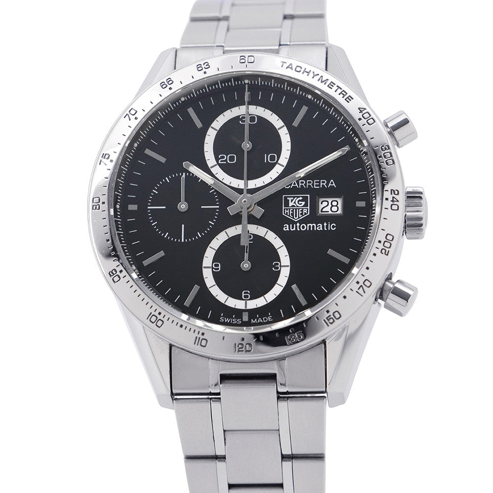 TAG HEUER Carrera Calibre 16 Chronograph Elegance W41mm Stainless Steel Black DialCV2016.BA0786