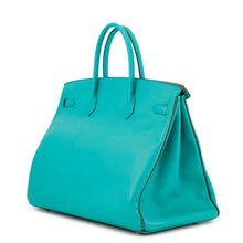 将图像加载到图库查看器中，HERMES Birkin SPO Blue Paon/Pelouse Epsom Size 40
