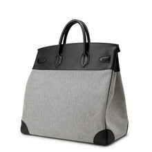 Load image into Gallery viewer, HERMES HAUT A COURROIES Black/Ecru Toile GM Evercolor Size 40
