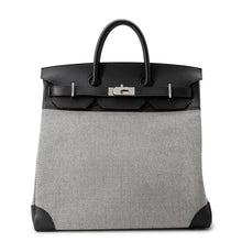 Load image into Gallery viewer, HERMES HAUT A COURROIES Black/Ecru Toile GM Evercolor Size 40

