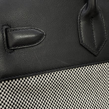 将图像加载到图库查看器中，HERMES HAUT A COURROIES Black/Ecru Toile GM Evercolor Size 40
