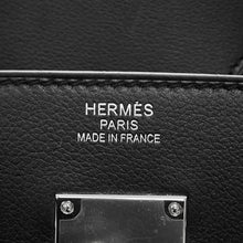 Load image into Gallery viewer, HERMES HAUT A COURROIES Black/Ecru Toile GM Evercolor Size 40

