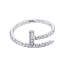 将图像加载到图库查看器中，CARTIER Juste Un Clou Ring Small Model Semi-Pavé Size 46/#6 SmallB4231600 18K White Gold
