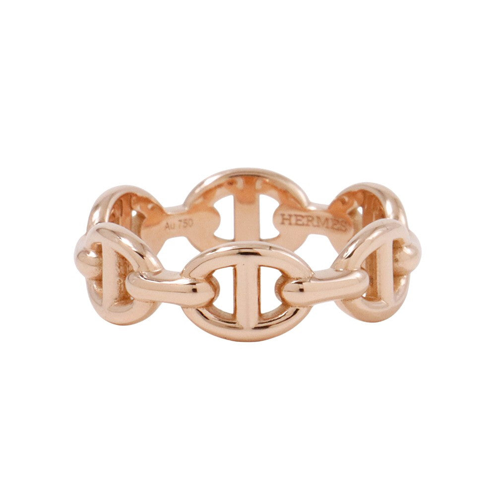 HERMES Chaine d'Ancre Anchene Ring Size PM/48/#8 18K Pink Gold