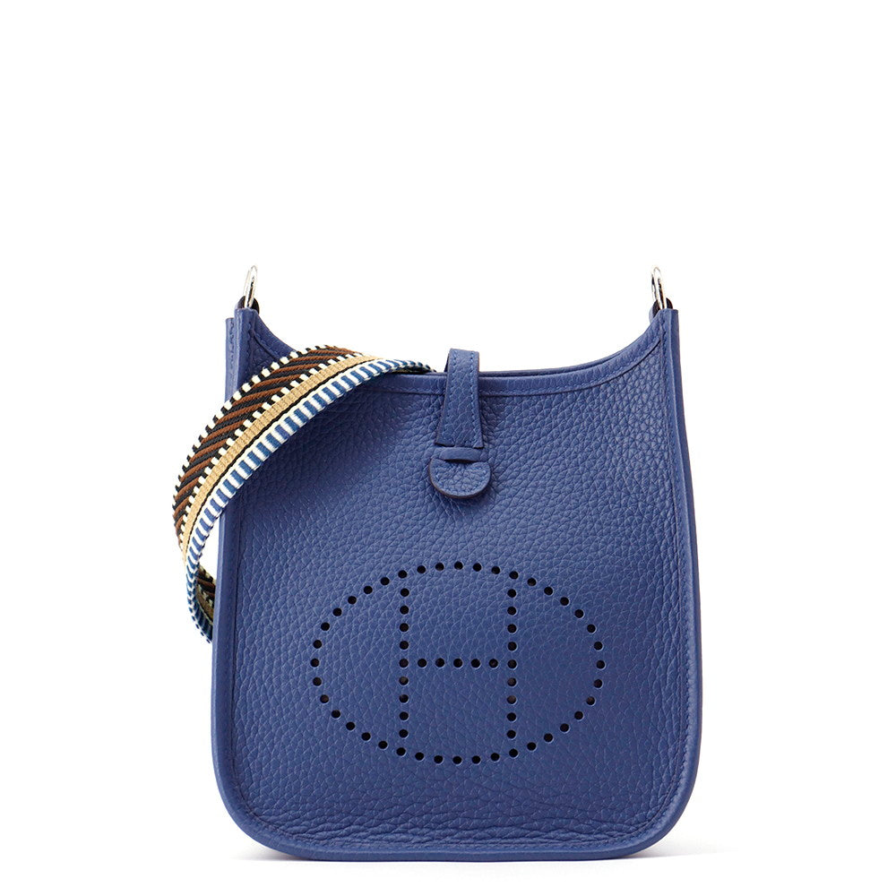 HERMES Evelyne Amazon Long Blue Tie Taurillon Clemence Size TPM