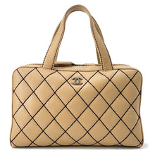 Load image into Gallery viewer, CHANEL Wild Stitch Matelasse Handbag BeigeA14692 Calf Leather
