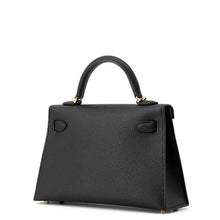 将图像加载到图库查看器中，HERMES Mini Kelly 2 Black Epsom
