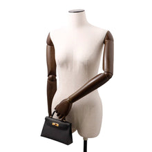 将图像加载到图库查看器中，HERMES Mini Kelly 2 Black Epsom
