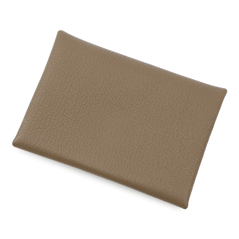 HERMES Calvi Duo Etoupe Chevre Myzore Goatskin