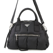 将图像加载到图库查看器中，PRADA Tessuto Bomber 2-Way Handbag BlackBL0881 Nylon
