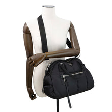 将图像加载到图库查看器中，PRADA Tessuto Bomber 2-Way Handbag BlackBL0881 Nylon
