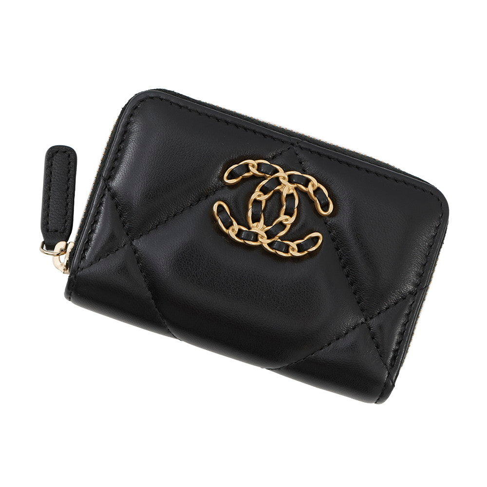 CHANEL CHANEL19/Disneuf coin purse BlackAP0949 Lambskin