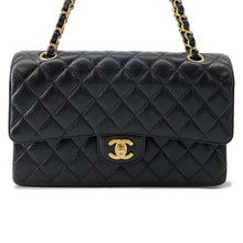 Load image into Gallery viewer, CHANEL Matelasse W Flap ChainShoulder Bag BlackA01112 Caviar Leather Size 25
