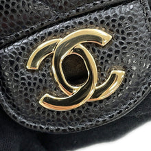 Load image into Gallery viewer, CHANEL Matelasse W Flap ChainShoulder Bag BlackA01112 Caviar Leather Size 25

