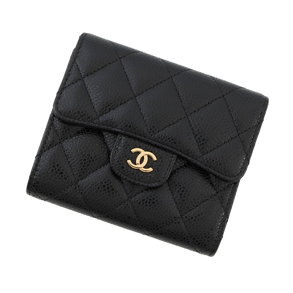 CHANEL Matelasse Classic Small Flap Wallet BlackAP0231 Caviar Leather