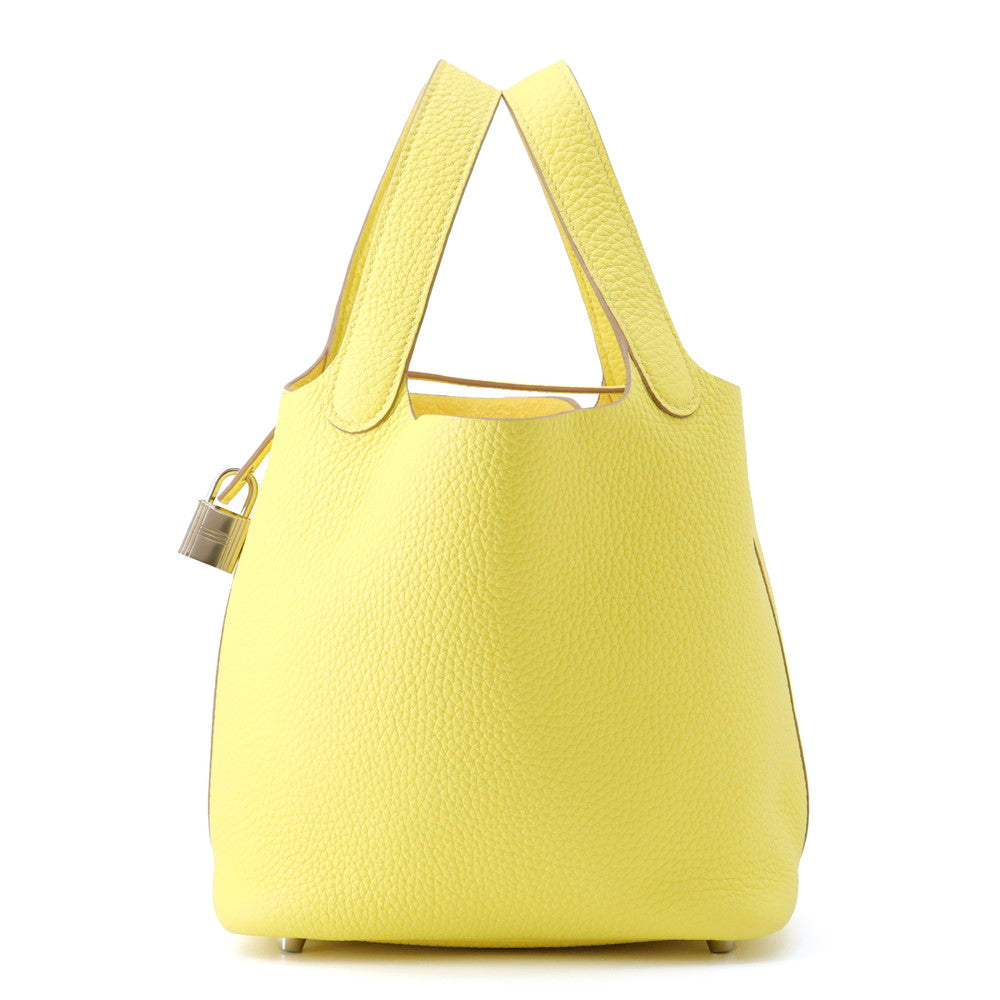HERMES Picotin Lock Lime Taurillon Clemence Size PM