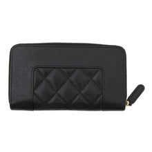 Load image into Gallery viewer, CHANEL Mademoiselle Zip Around Compact Wallet BlackA80969 Lambskin
