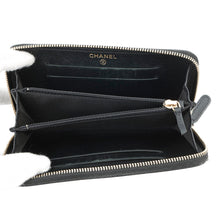 Load image into Gallery viewer, CHANEL Mademoiselle Zip Around Compact Wallet BlackA80969 Lambskin
