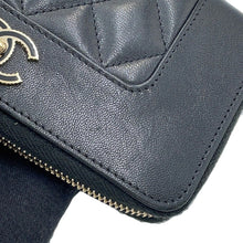 Load image into Gallery viewer, CHANEL Mademoiselle Zip Around Compact Wallet BlackA80969 Lambskin
