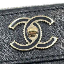 Load image into Gallery viewer, CHANEL Mademoiselle Zip Around Compact Wallet BlackA80969 Lambskin
