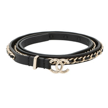 Load image into Gallery viewer, CHANEL ChainCC Logo Belt Size 70 Black Leather

