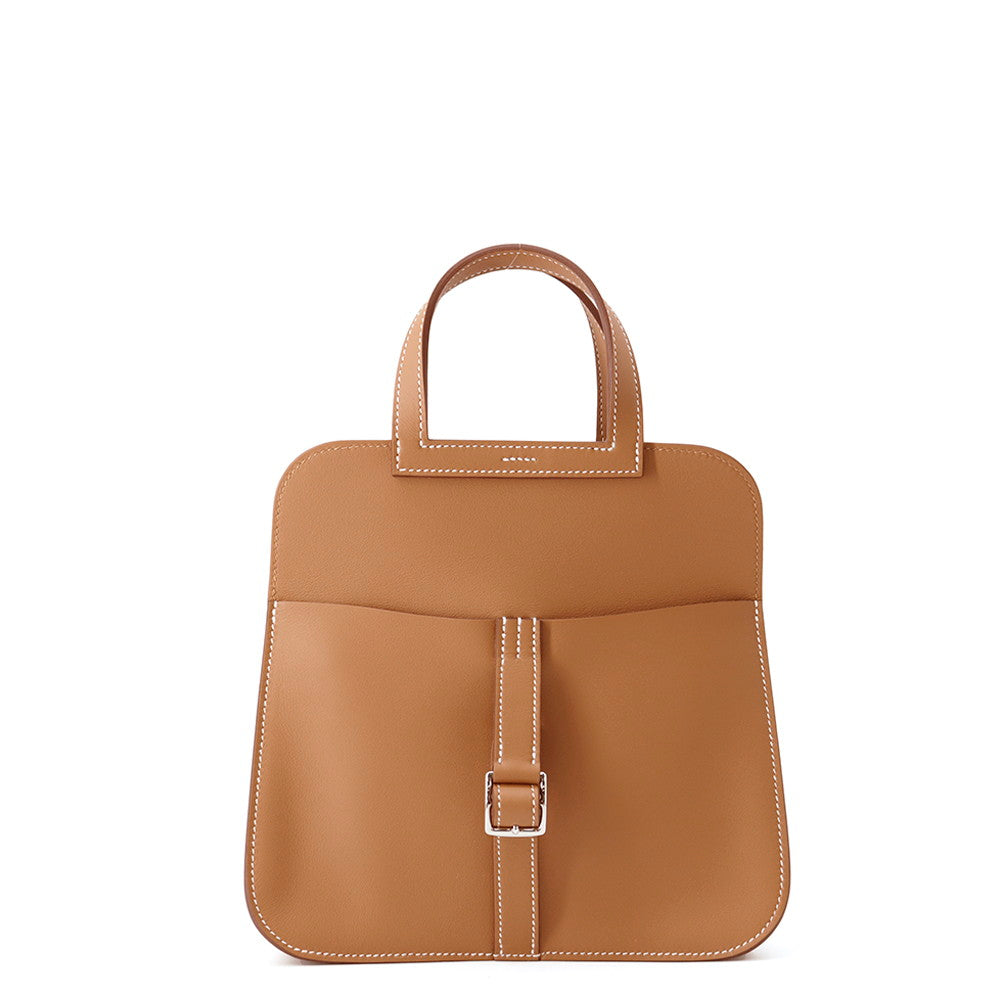 HERMES Halzan Gold Swift Leather Size Mini