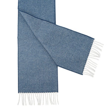 将图像加载到图库查看器中，HERMES College Denim Pattern Embroidery Patch Scarf BlueH259121S 01 Cashmere100%
