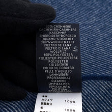 将图像加载到图库查看器中，HERMES College Denim Pattern Embroidery Patch Scarf BlueH259121S 01 Cashmere100%
