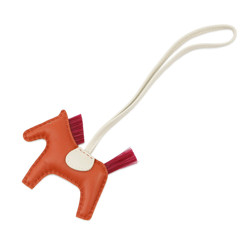 HERMES Rodeo Crinoline Cornelian /Craie/Magnolia Lambskin Crinolin Size PM