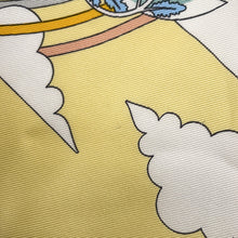 将图像加载到图库查看器中，HERMES Carre Flying Carre Carres Volants Size 70 JauneSoufre/Aqua/White Silk100%
