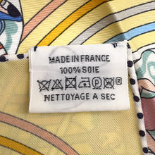 将图像加载到图库查看器中，HERMES Carre Flying Carre Carres Volants Size 70 JauneSoufre/Aqua/White Silk100%
