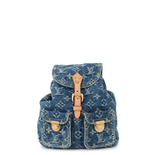 将图像加载到图库查看器中，LOUIS VUITTON Sac ad Blue/YellowM95057 Monogram Denim Size PM
