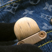 将图像加载到图库查看器中，LOUIS VUITTON Sac ad Blue/YellowM95057 Monogram Denim Size PM
