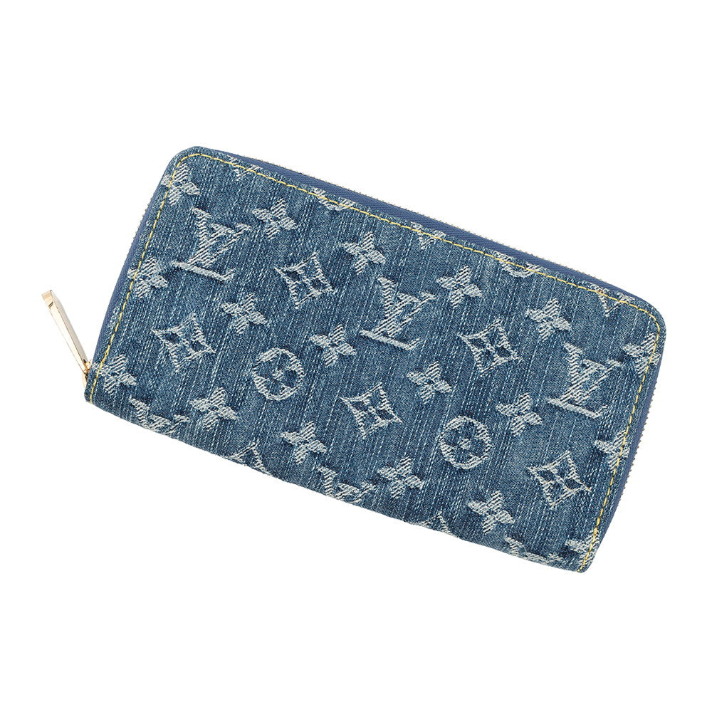 LOUIS VUITTON Zippy Wallet BlueM95341 Monogram Denim