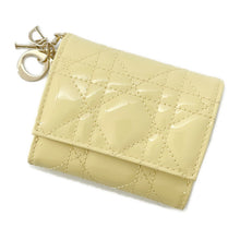 Load image into Gallery viewer, Dior Lady&#39;s Dior Lotus Wallet Cannage Pale YellowS0181OVRB Patent Leather
