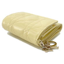 Load image into Gallery viewer, Dior Lady&#39;s Dior Lotus Wallet Cannage Pale YellowS0181OVRB Patent Leather
