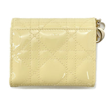 Load image into Gallery viewer, Dior Lady&#39;s Dior Lotus Wallet Cannage Pale YellowS0181OVRB Patent Leather
