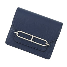 Load image into Gallery viewer, HERMES Roulis slim blue navy Chevre Myzore Goatskin
