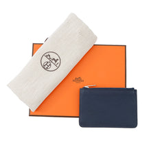 Load image into Gallery viewer, HERMES Roulis slim blue navy Chevre Myzore Goatskin
