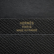 将图像加载到图库查看器中，HERMES Bearn Card Case Black Epsom
