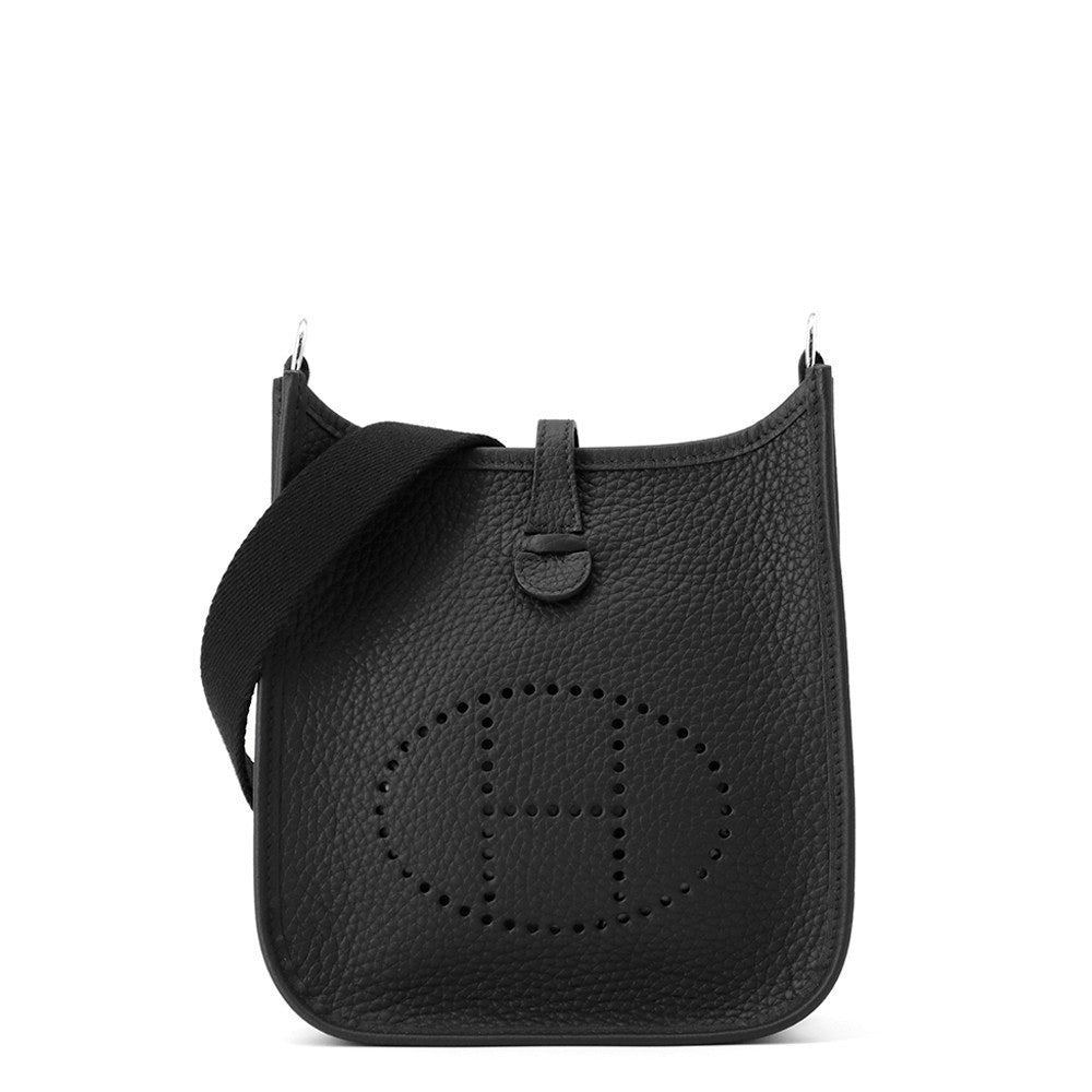 HERMES Evelyne Long Black Taurillon Clemence Size TPM