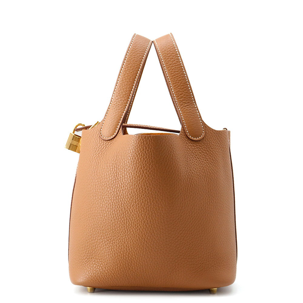 HERMES Picotin Lock Gold Taurillon Clemence Size PM