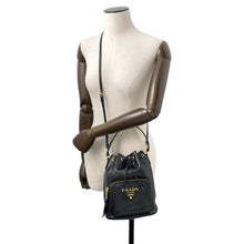 将图像加载到图库查看器中，PRADA Duet Drawstring Bag Shoulder Bag Black1BH038 Soft Calf Leather
