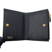 Load image into Gallery viewer, PRADA Triangle Logo Compact Wallet Black1ML050 Saffiano LeatherLeather
