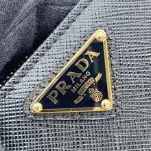 Load image into Gallery viewer, PRADA Triangle Logo Compact Wallet Black1ML050 Saffiano LeatherLeather

