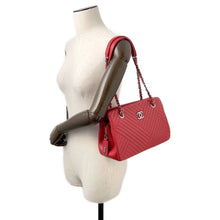 Load image into Gallery viewer, CHANEL Chevron WChain Tote Red Lambskin
