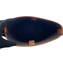Load image into Gallery viewer, CELINE CELINE Logo Bucket Shoulder Bag Dark Gray/Brown Felt Leather Size Small

